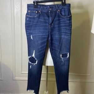 Gap Destroyed Knee Hem Dark Women's Jeans